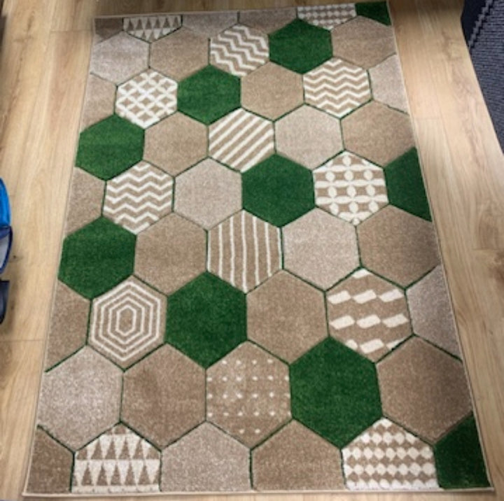 Honeycomb Hexagon Pattern Rug – Multiple Colours & Sizes