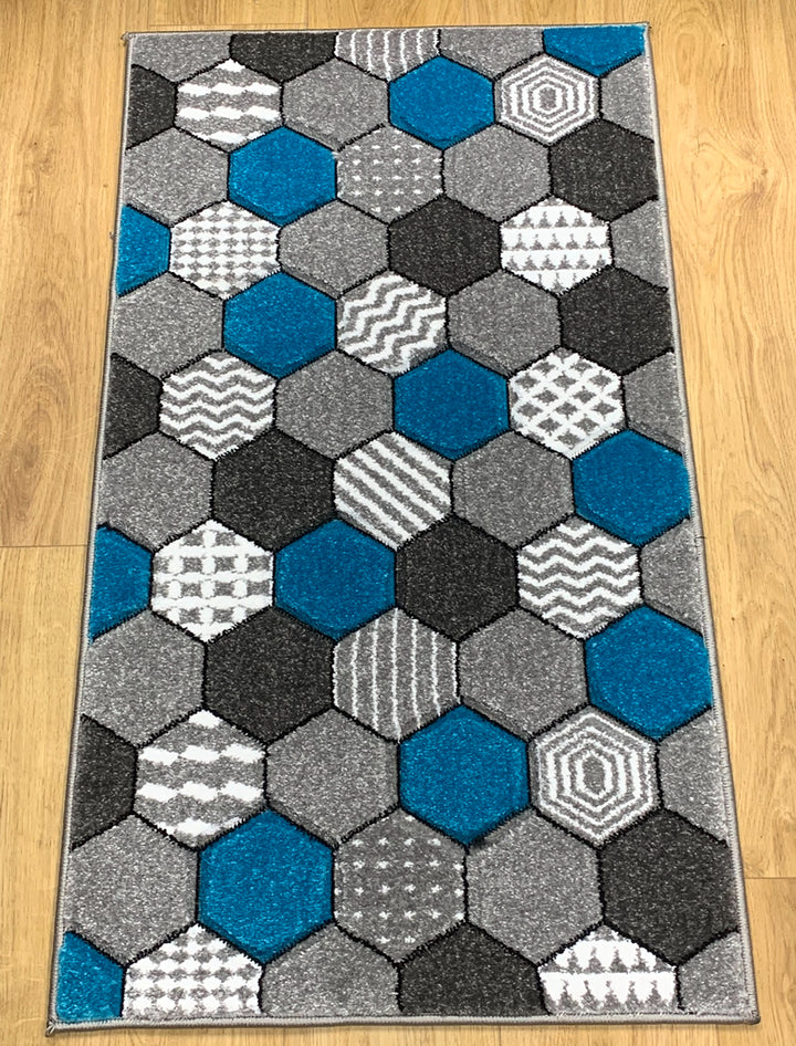 Honeycomb Hexagon Pattern Rug – Multiple Colours & Sizes