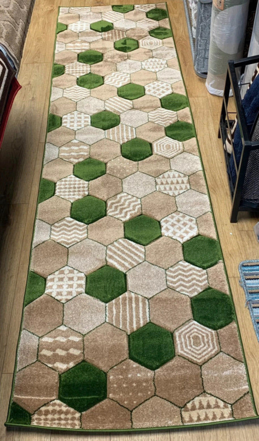 Honeycomb Hexagon Pattern Rug – Multiple Colours & Sizes