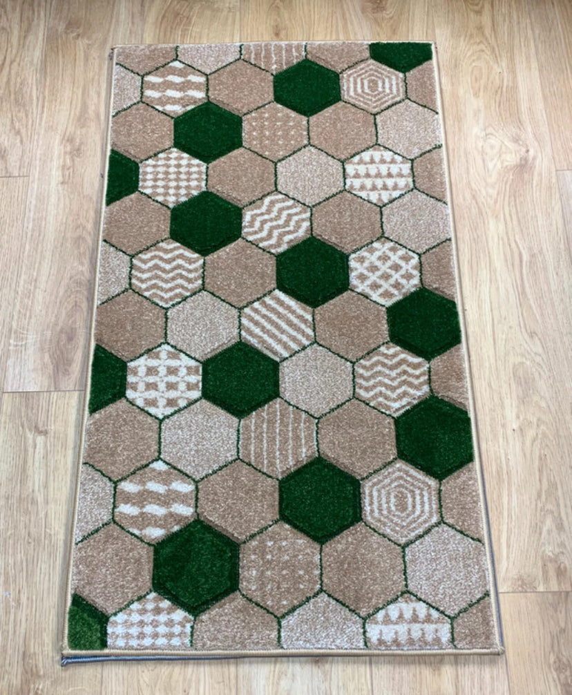 Honeycomb Hexagon Pattern Rug – Multiple Colours & Sizes