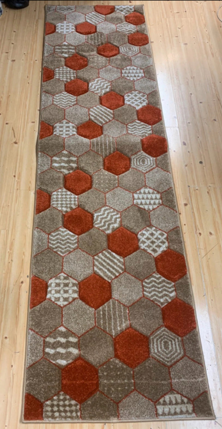 Honeycomb Hexagon Pattern Rug – Multiple Colours & Sizes