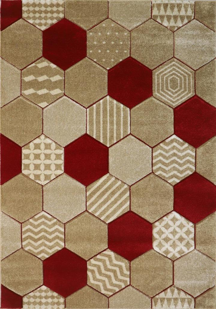 Honeycomb Hexagon Pattern Rug – Multiple Colours & Sizes