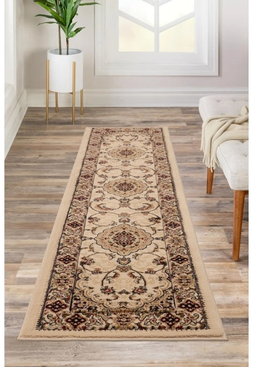 Traditional Beige and Brown Area Rug