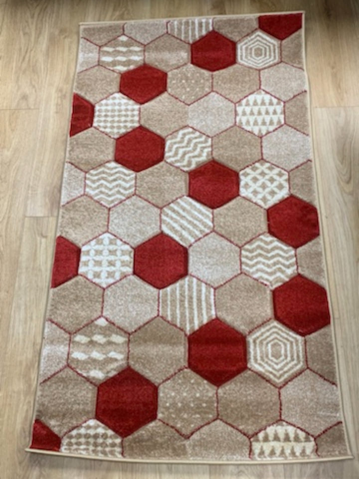 Honeycomb Hexagon Pattern Rug – Multiple Colours & Sizes