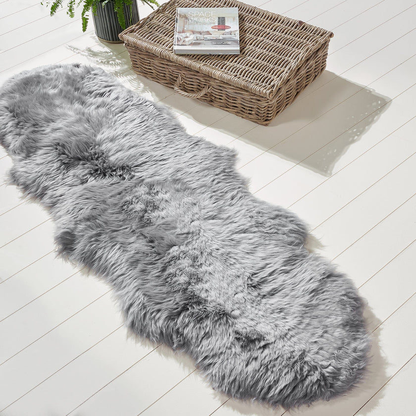 Genuine Sheepskin Rug (Light Grey)