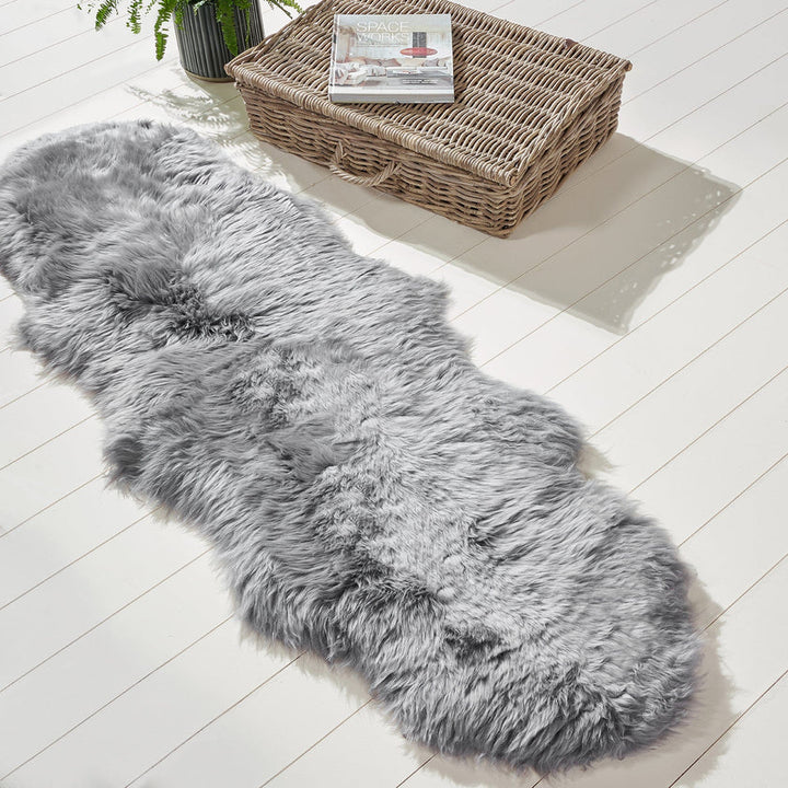 Genuine Sheepskin Rug (Light Grey)
