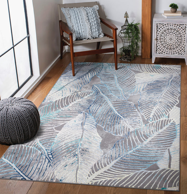 Verdant Leaf Pattern Modern Rugs Collection