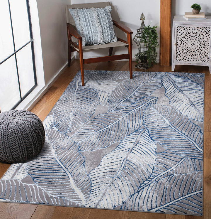 Verdant Leaf Pattern Modern Rugs Collection