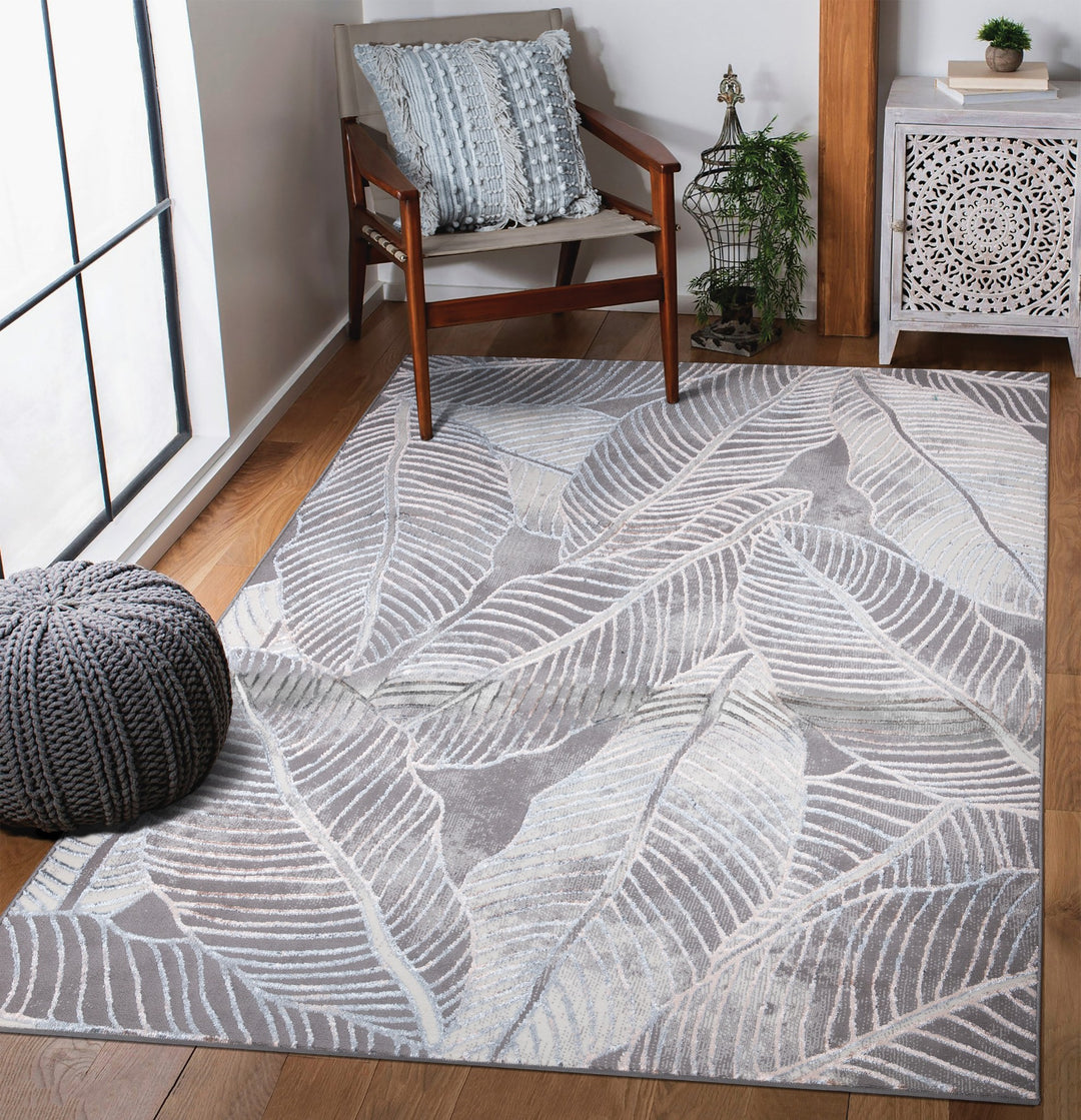 Verdant Leaf Pattern Modern Rugs Collection
