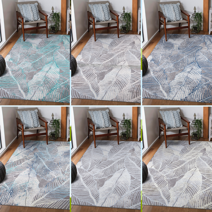 Verdant Leaf Pattern Modern Rugs Collection