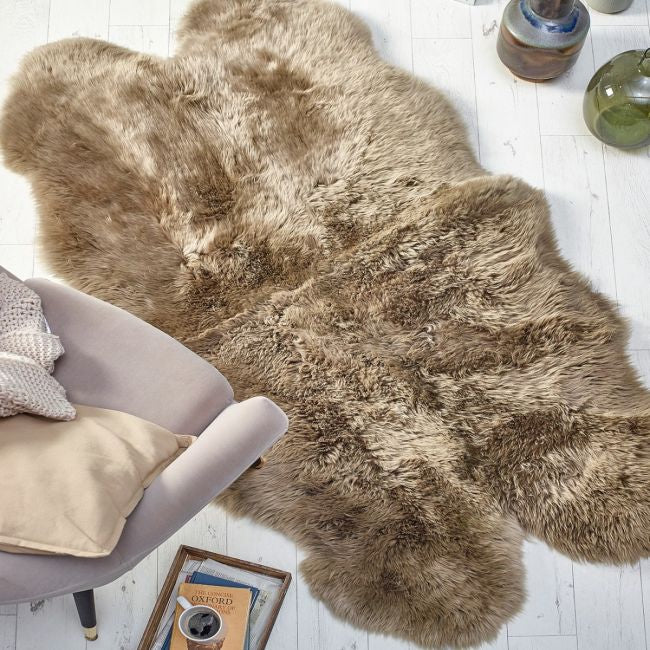 Genuine Sheepskin Rug Khaki