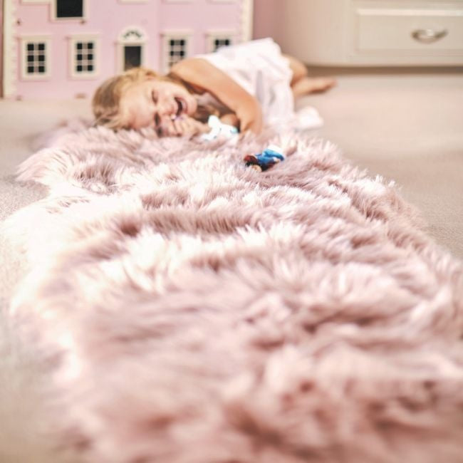 Genuine Sheepskin Rug Adobe Rose