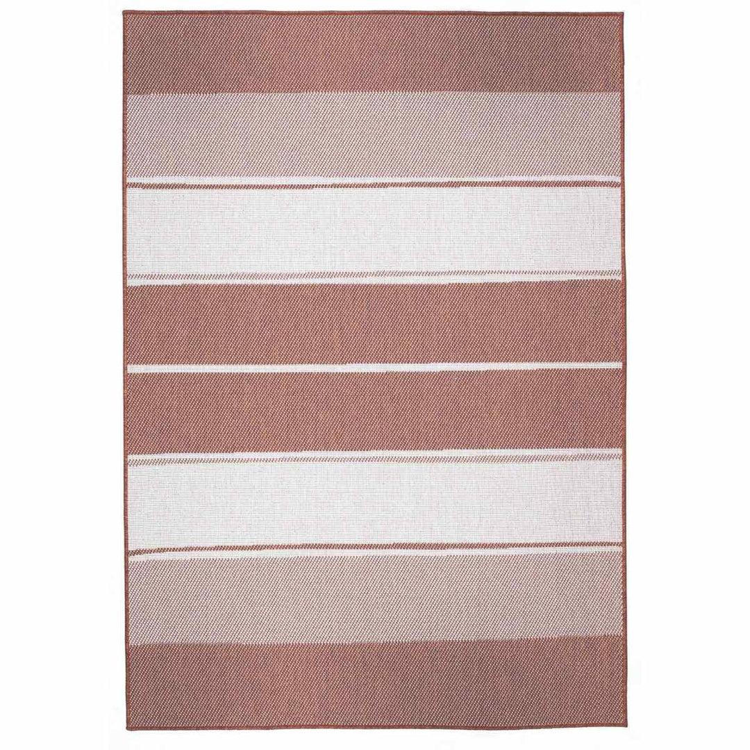 Duo Weave Rug Tonal Stripes Rust