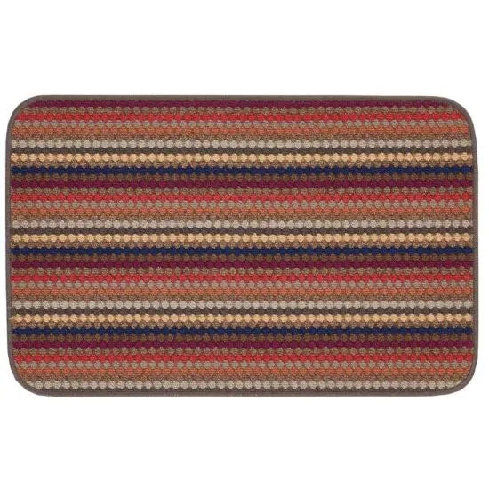 Ribbed Washable Mat Brown