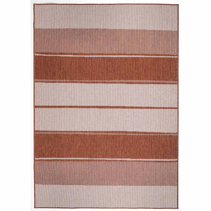 Duo Weave Rug Tonal Stripes Rust