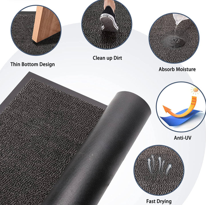 Washamat Eco With Border-Charcoal