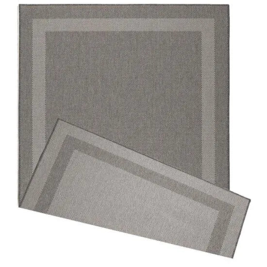 Duo Weave Rug Border Silver