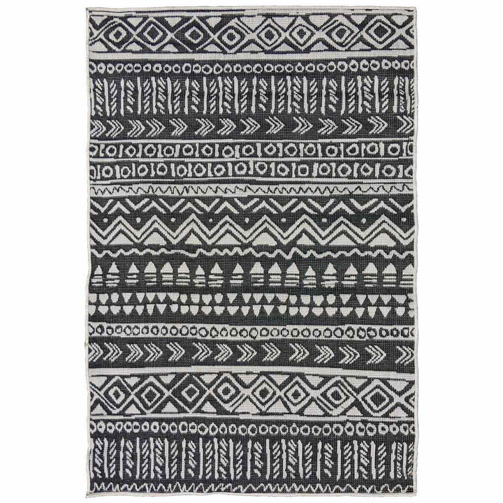 Duo Weave Indoor/Outdoor Rug Tribal Black